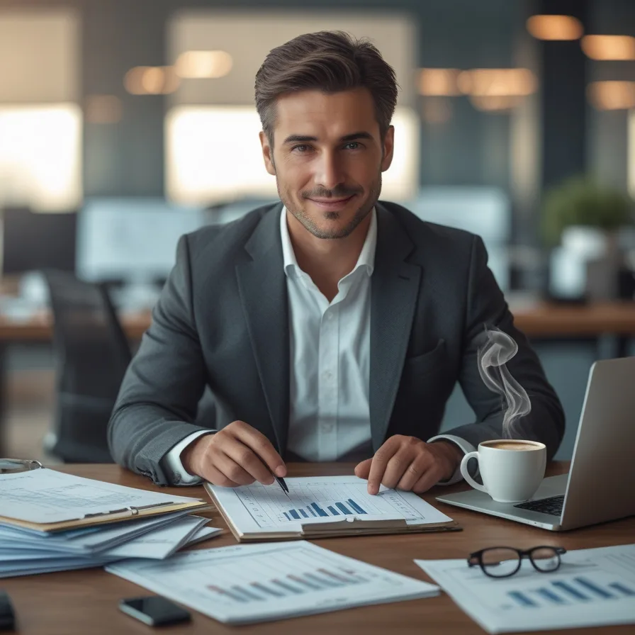 Equipo de consultores financieros trabajando